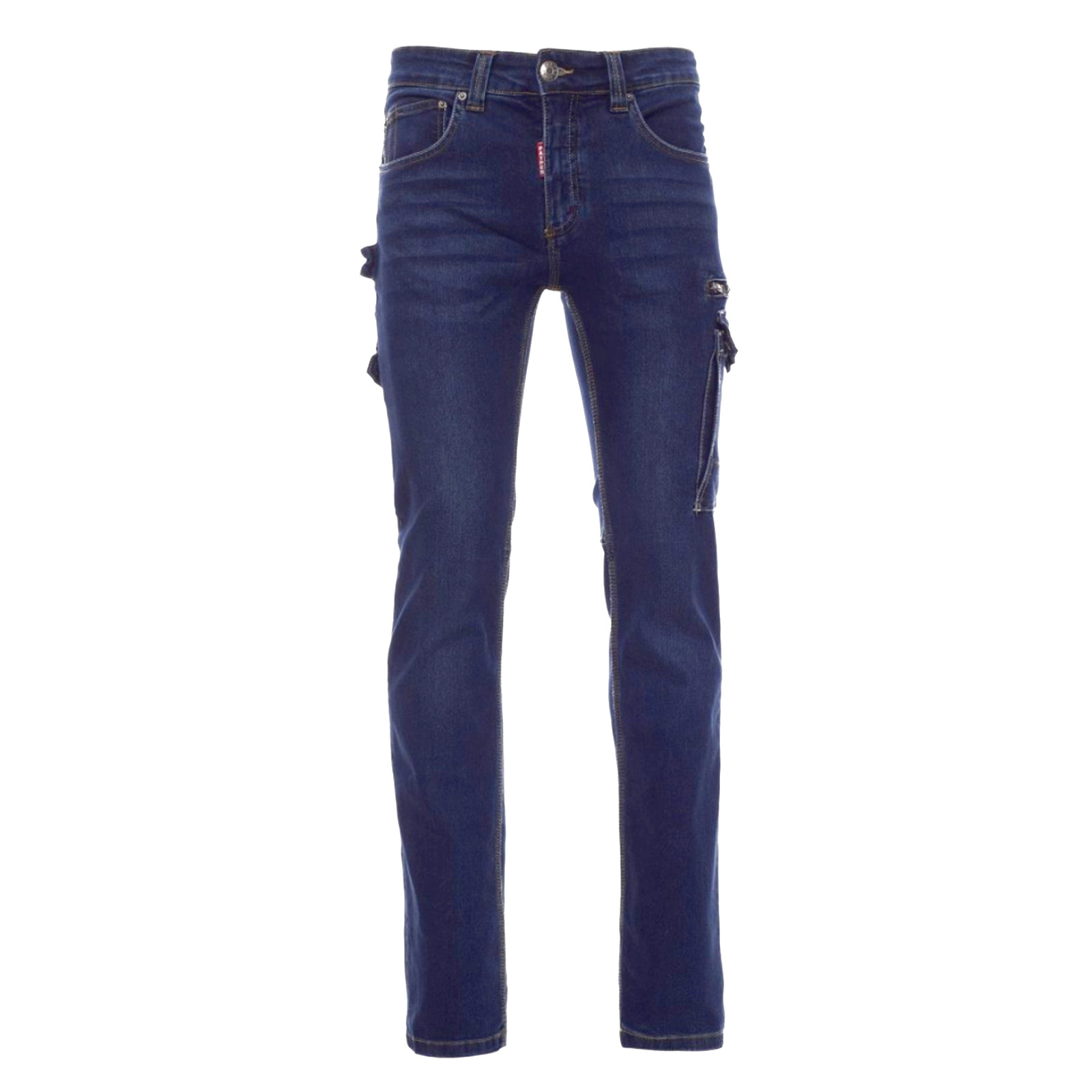 Cargo Jeans Denim Stretch stonewashed Herrenhose blau West Payper – Bild 2