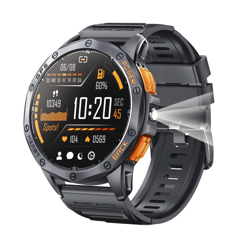 Smartwatch Outdoor 1,43-Zoll-Amoled - GPS- Sport- Gesundheitsfunktionen wie Puls - Blutdruck - Blutsauerstoff - Schaftracker