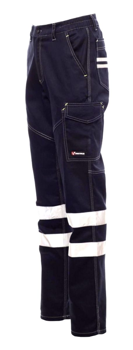 Cargohose Reflex Arbeitshose Bundhose Baumwolle Lock System Reflexbänder – Bild 8