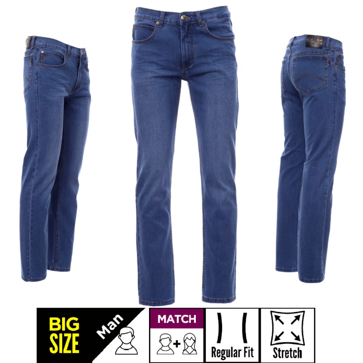 Jeans hellblau Denim Stretch stonewashed Herren – Bild 2