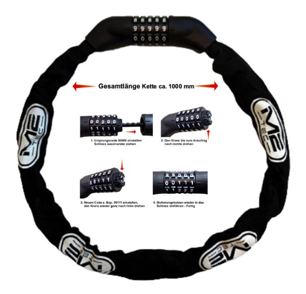M2-TEC Zahlenschloss 5-stellig 100.000 Kombinationsmöglichkeiten idealer Diebstahlschutz