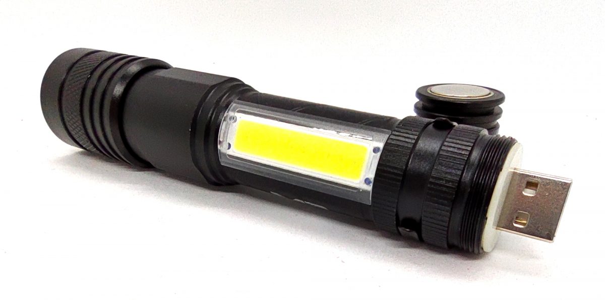 Taschenlampe – Dual-LED, Zoom & USB wiederaufladbar – Bild 3