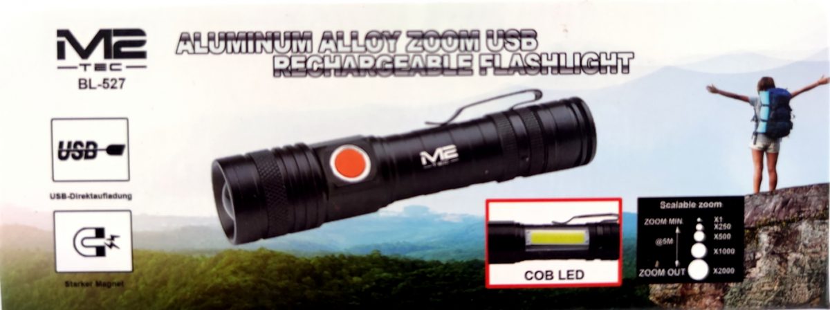 Taschenlampe – Dual-LED, Zoom & USB wiederaufladbar – Bild 6