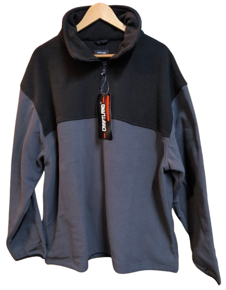 Fleecepullover Craftland grau/schwarz Gr. 3XL Restposten!