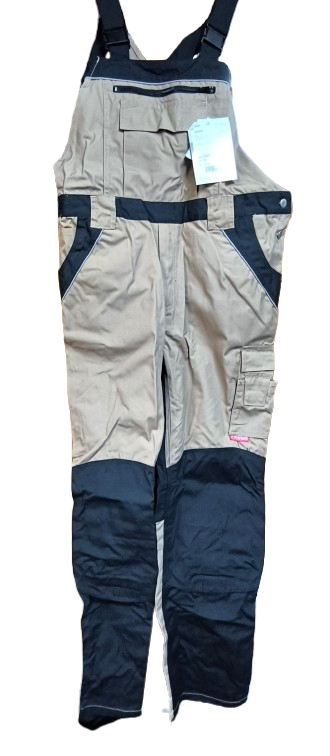 Planam Plaline Latzhose sand/schwarz Gr. 56 Restposten!