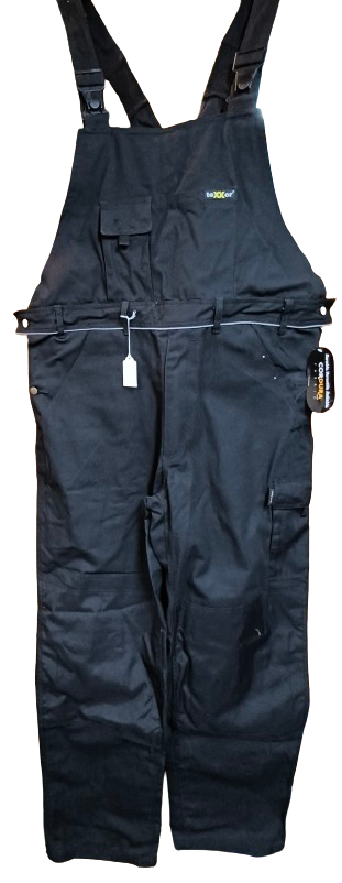 teXXor® Canvas Latzhose AMAZONAS – Extrem robust und funktional schwarz Gr. 56 Restposten!