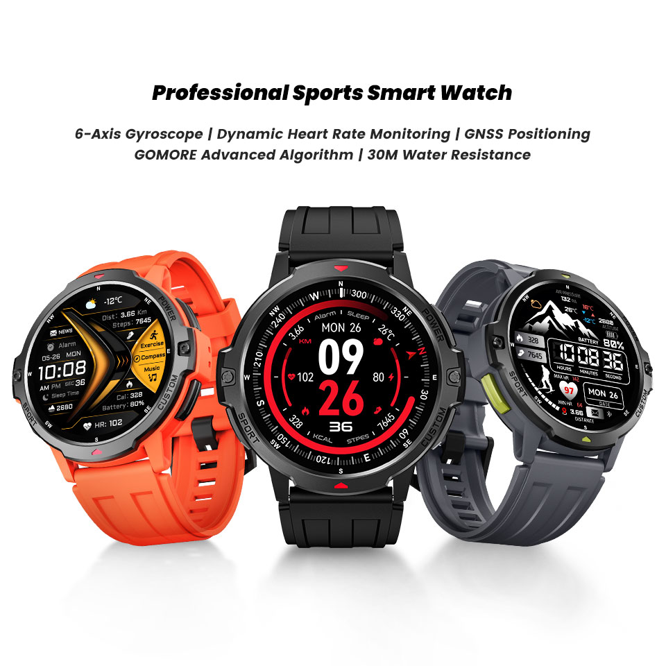 C31 Outdoor GPS Smartwatch – 1,46″ TFT, 3 ATM, 580 mAh