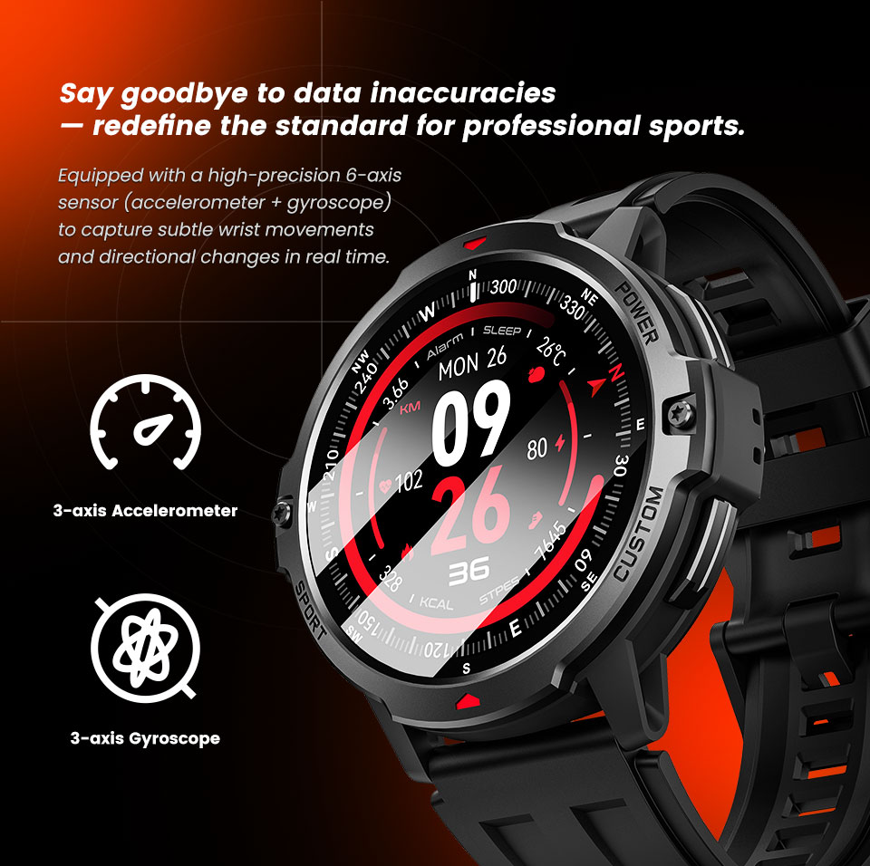 Outdoor GPS Smartwatch C31 6-Achsen-Sensoren 1,46″ TFT • GPS • 3 ATM • 580 mAh • Bluetooth 5.3 – Bild 3