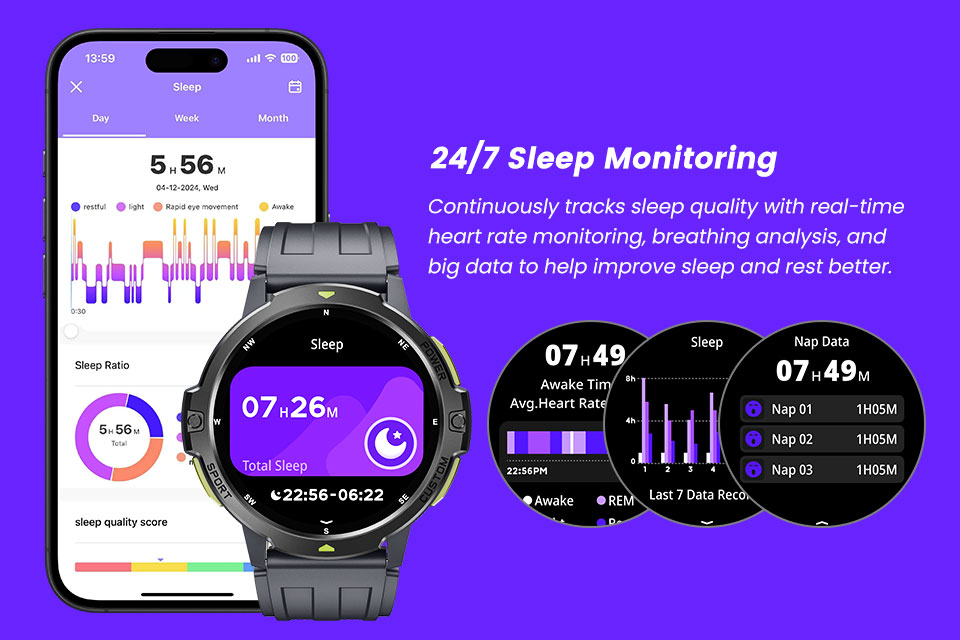 Outdoor GPS Smartwatch C31 6-Achsen-Sensoren 1,46″ TFT • GPS • 3 ATM • 580 mAh • Bluetooth 5.3 – Bild 7
