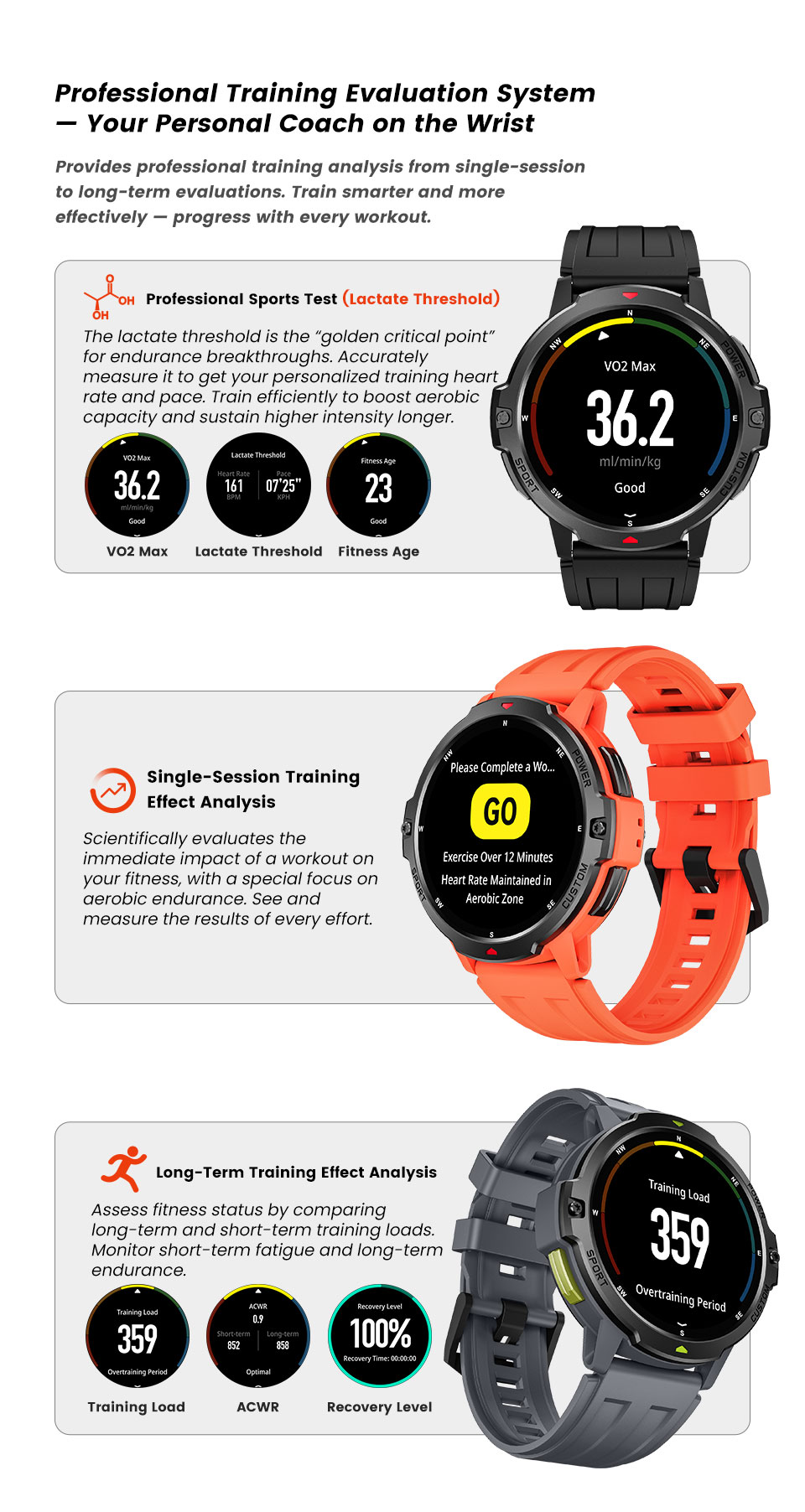 C31 Outdoor GPS Smartwatch – 1,46″ TFT, 3 ATM, 580 mAh