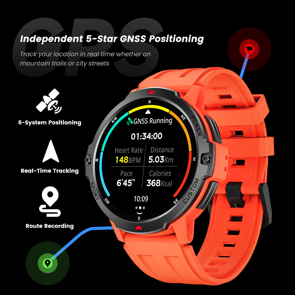 C31 Outdoor GPS Smartwatch – 1,46″ TFT, 3 ATM, 580 mAh