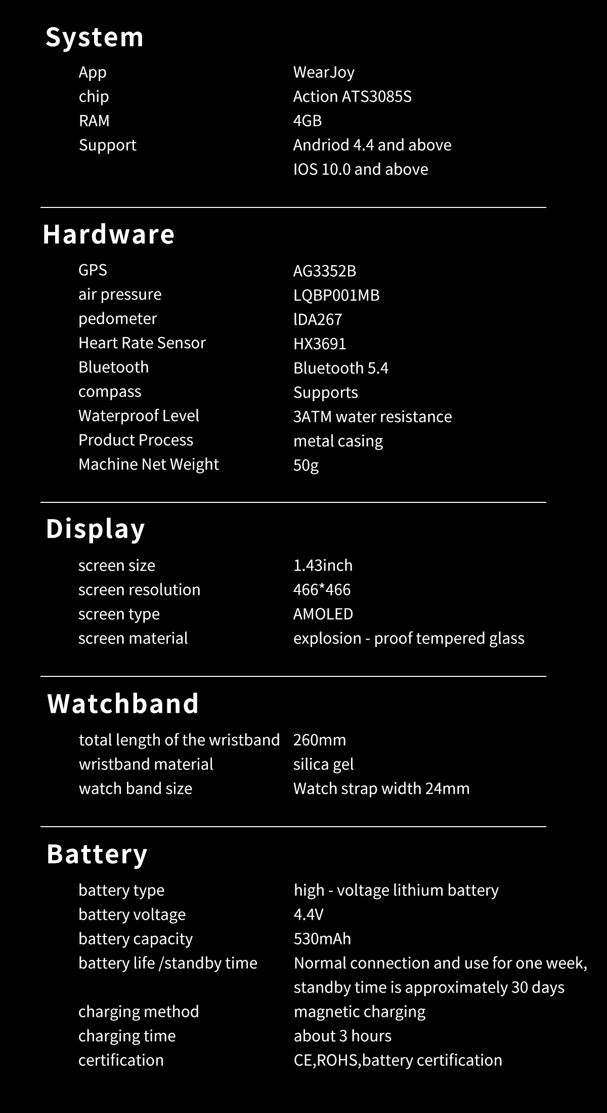 Smartwatch HD300 Pro - 1,43" AMOLED, GPS, 3ATM, 530 mAh – Bild 15