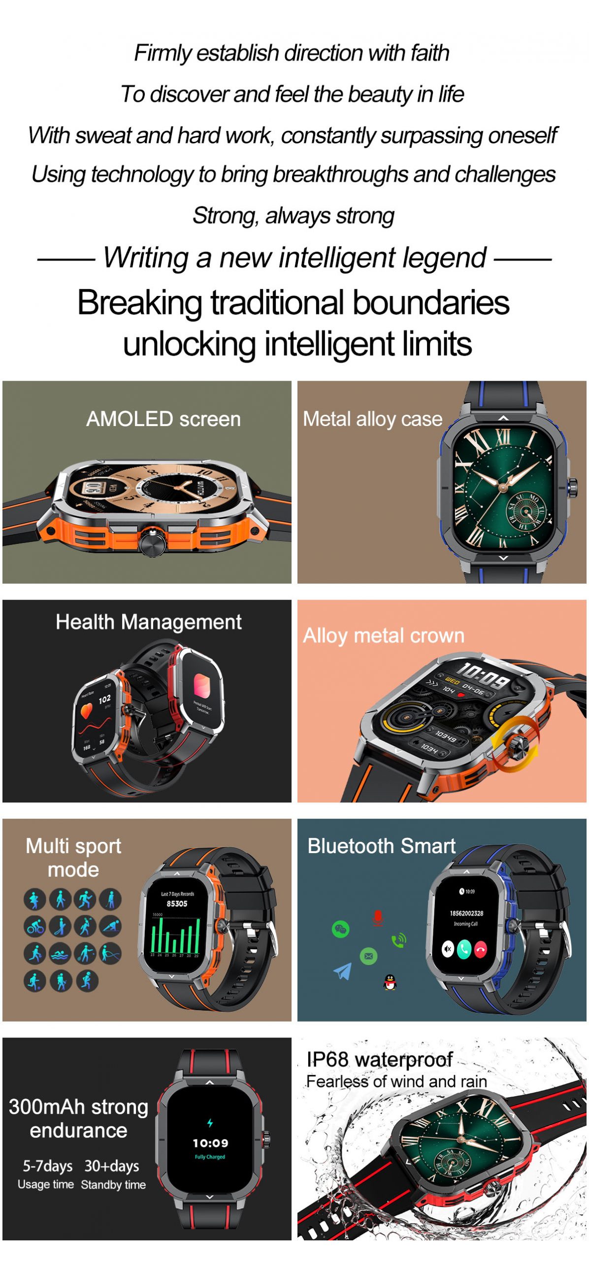 HK56 AMOLED Smartwatch – 2,06″, GPS, NFC, Telefonie, IP68 – Bild 2