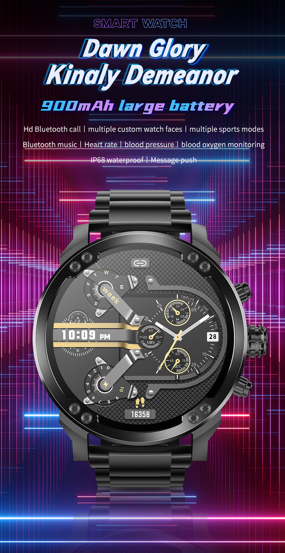 ST99 Outdoor Smartwatch – 1,8″ HD, GPS, IP68, 900 mAh