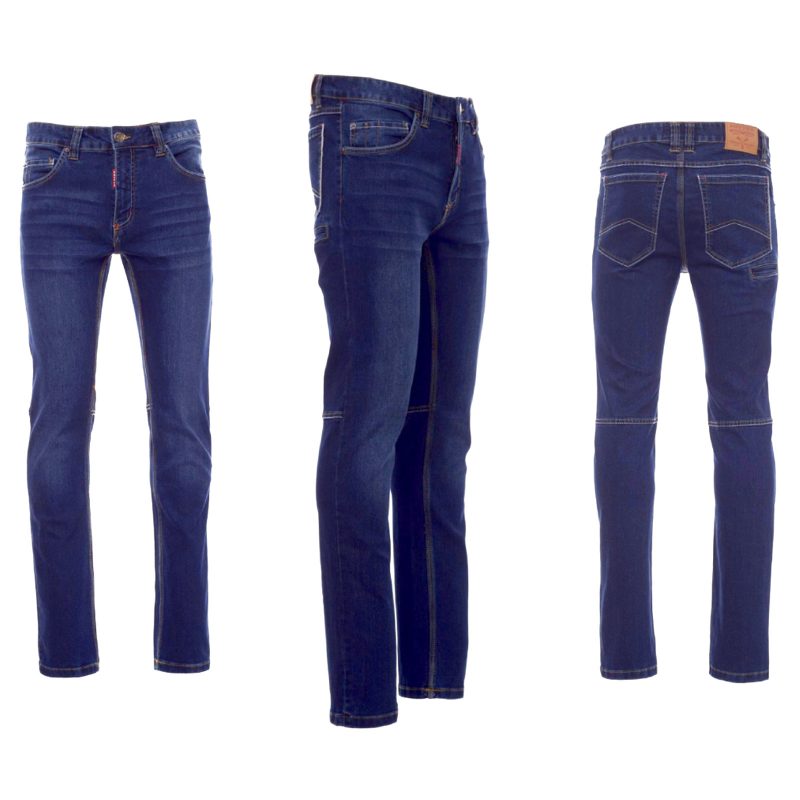 Robuste Herren Jeans in blau von Payper Slim Fit Vorne hinten