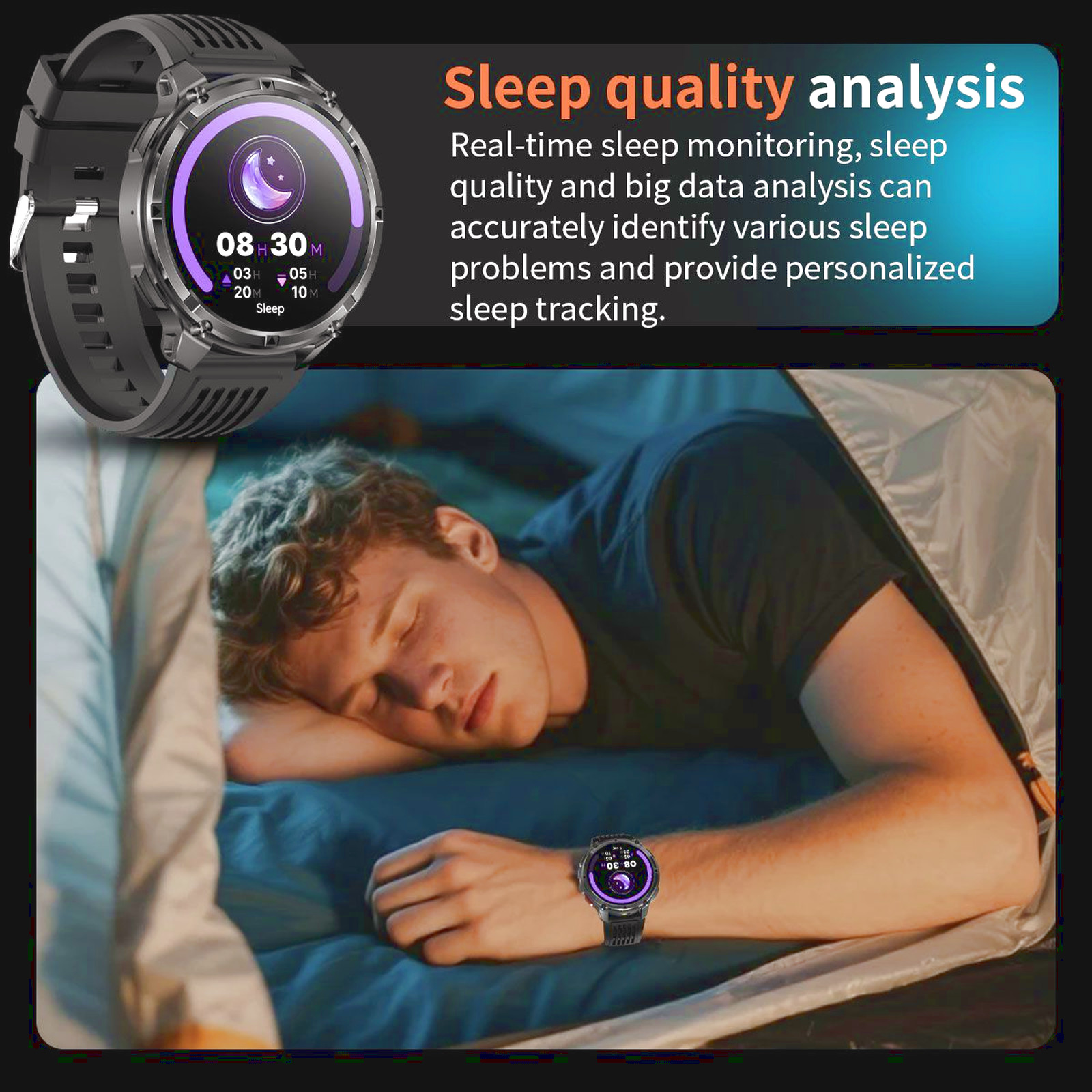 HT33 Smartwatch – Bluetooth Uhr mit Telefonfunktion, 1100 mAh Akku, IP68, Herzfrequenz, Blutdruck, Schlaf & Sportmodi – Bild 11