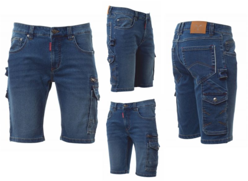 West Cargo Jeans Shorts denimblau - kurze Arbeits- Freizeitjeans für den Sommer, auch in Übergrößen