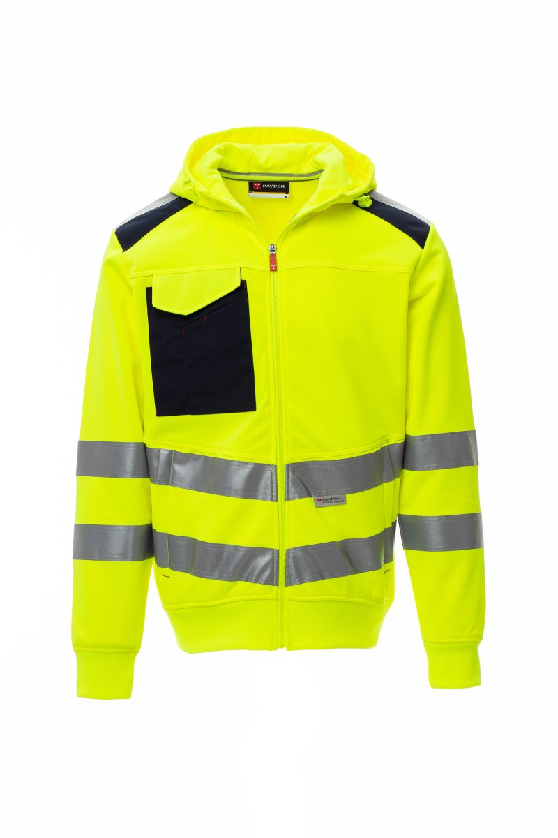 Payper LEADER Herren Warnschutz-Sweatjacke mit Kapuze – EN ISO 20471 Klasse 2 – Bild 2