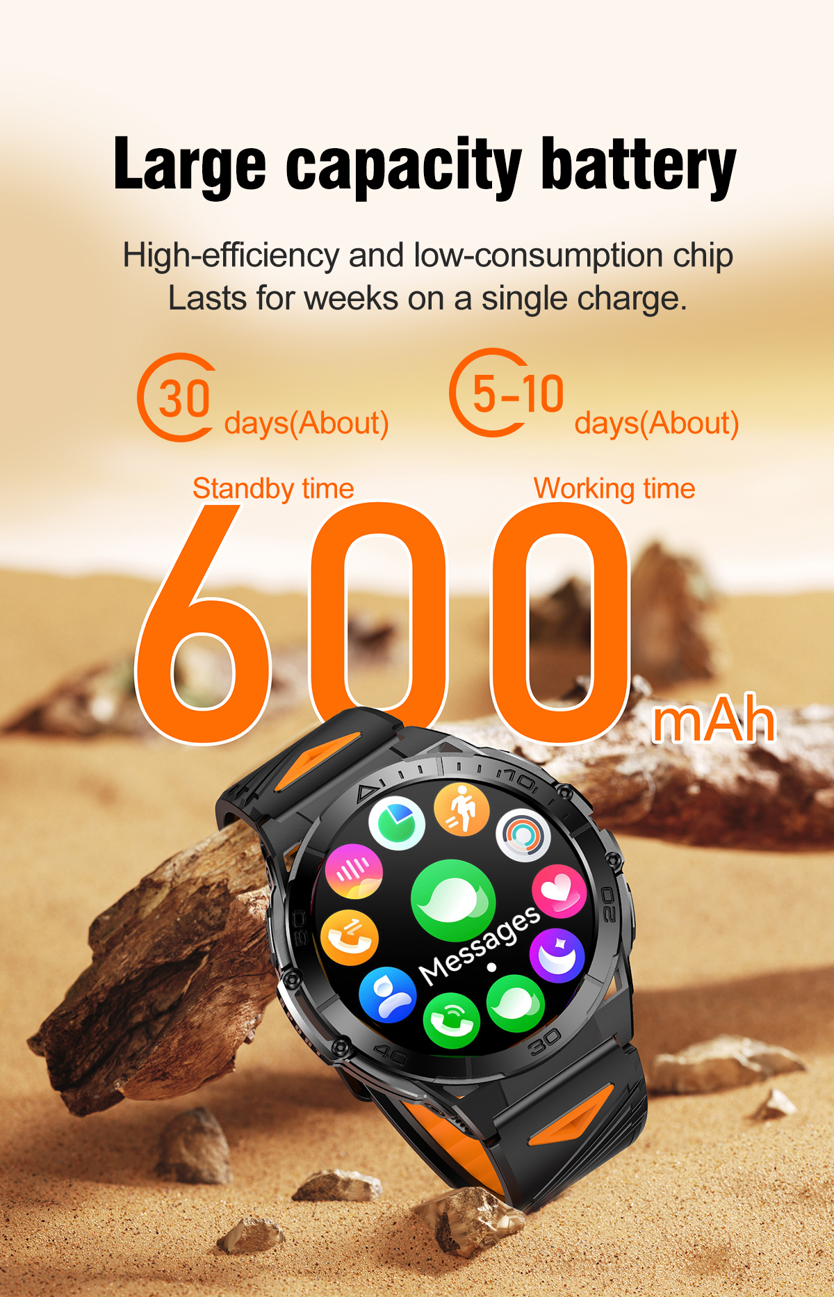 SENBONO K71 AMOLED Smartwatch – 1,6 Zoll, 600 mAh, IP68 & Telefonfunktion – Bild 6