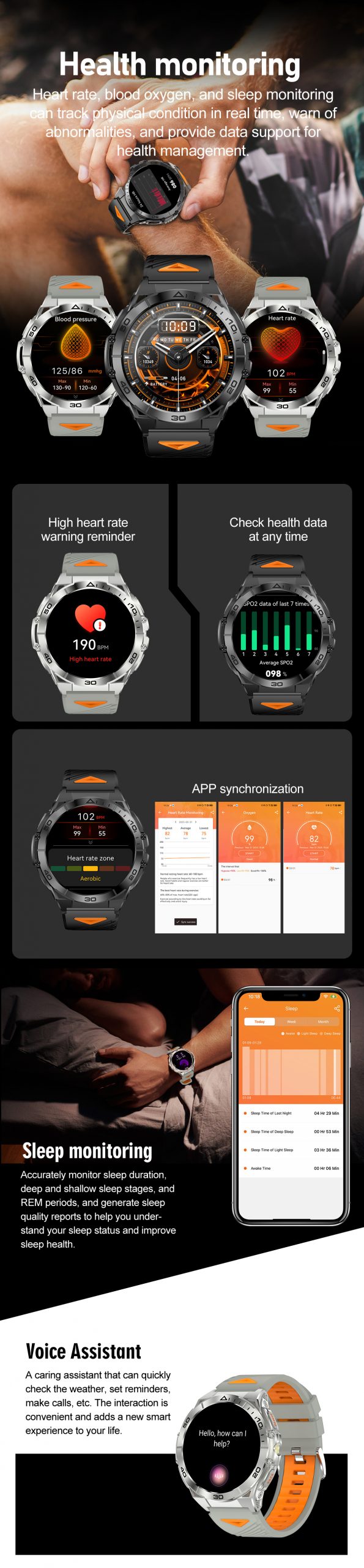 SENBONO K71 AMOLED Smartwatch – 1,6 Zoll, 600 mAh, IP68 & Telefonfunktion – Bild 7